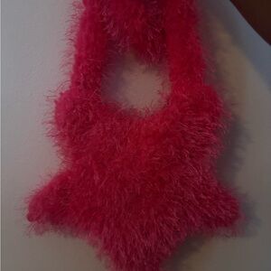Fuzzy Pink Star-Shaped Bag